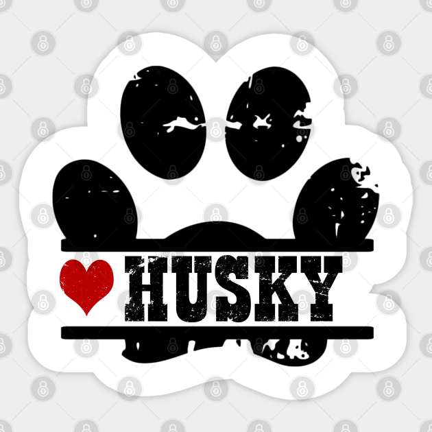 Husky dog paw print Husky Dog Sticker TeePublic